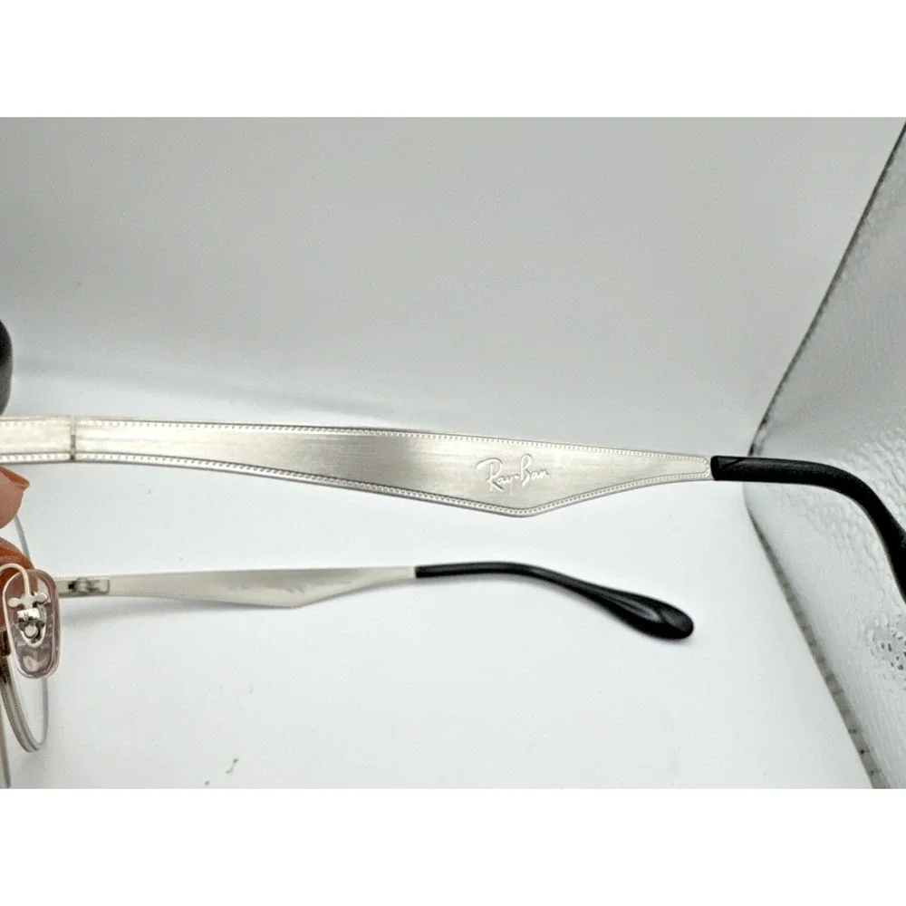 New Ray-Ban Frames Silver Round Titanium Unisex Eyeglasses rb6343 2595 47 19 140